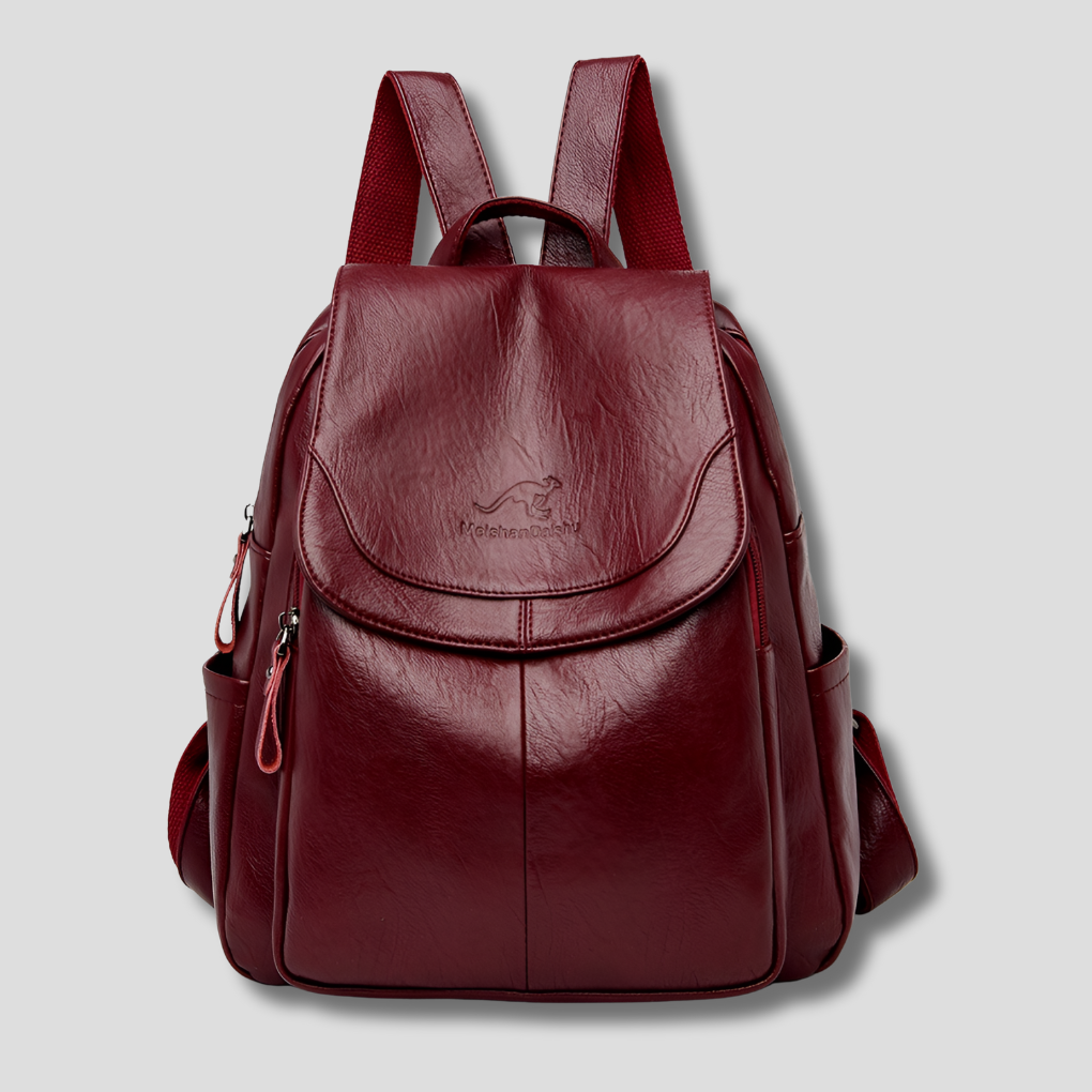 Women's Textured Leather Backpack with Security Features for Work, Travel & Daily Use | Thomler