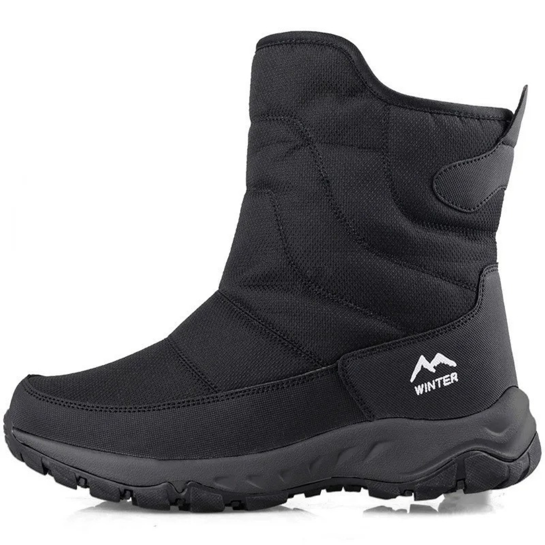 Men's Insulated Winter Boots Waterproof Side Zip Non-Slip Ankle Snow Boots for Cold Weather Hiking Walking Outdoor | Thomler