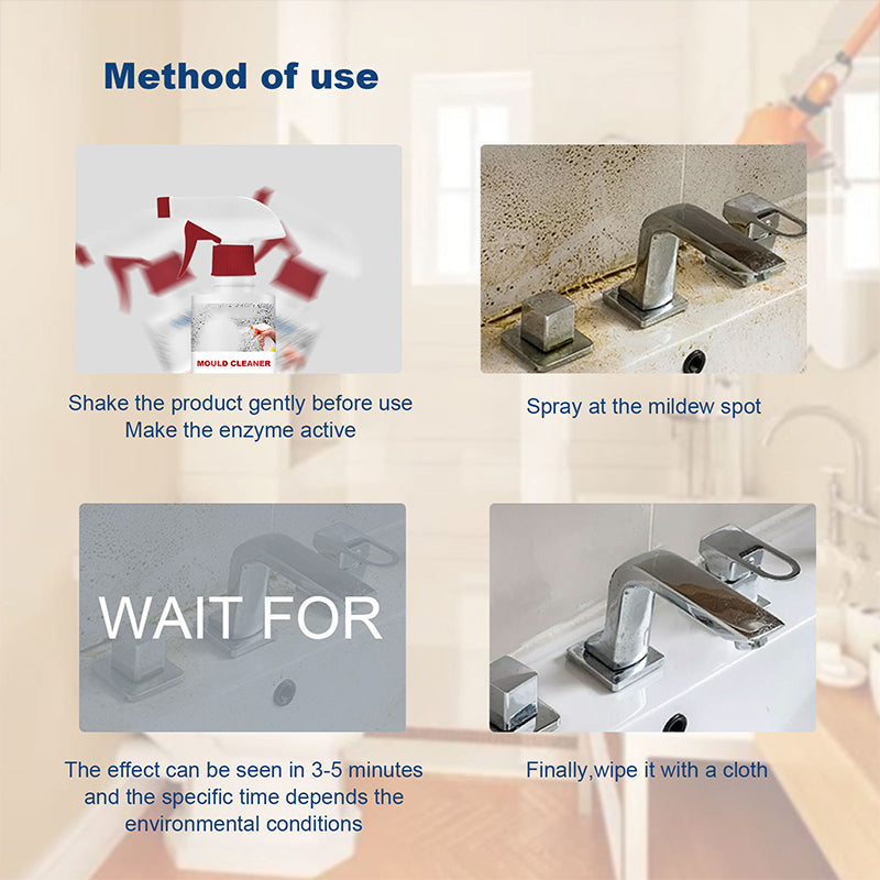 Foaming Mold & Mildew Remover Spray for Bathroom Tile Grout Shower Kitchen No Scrub Stain Eliminator | Thomler