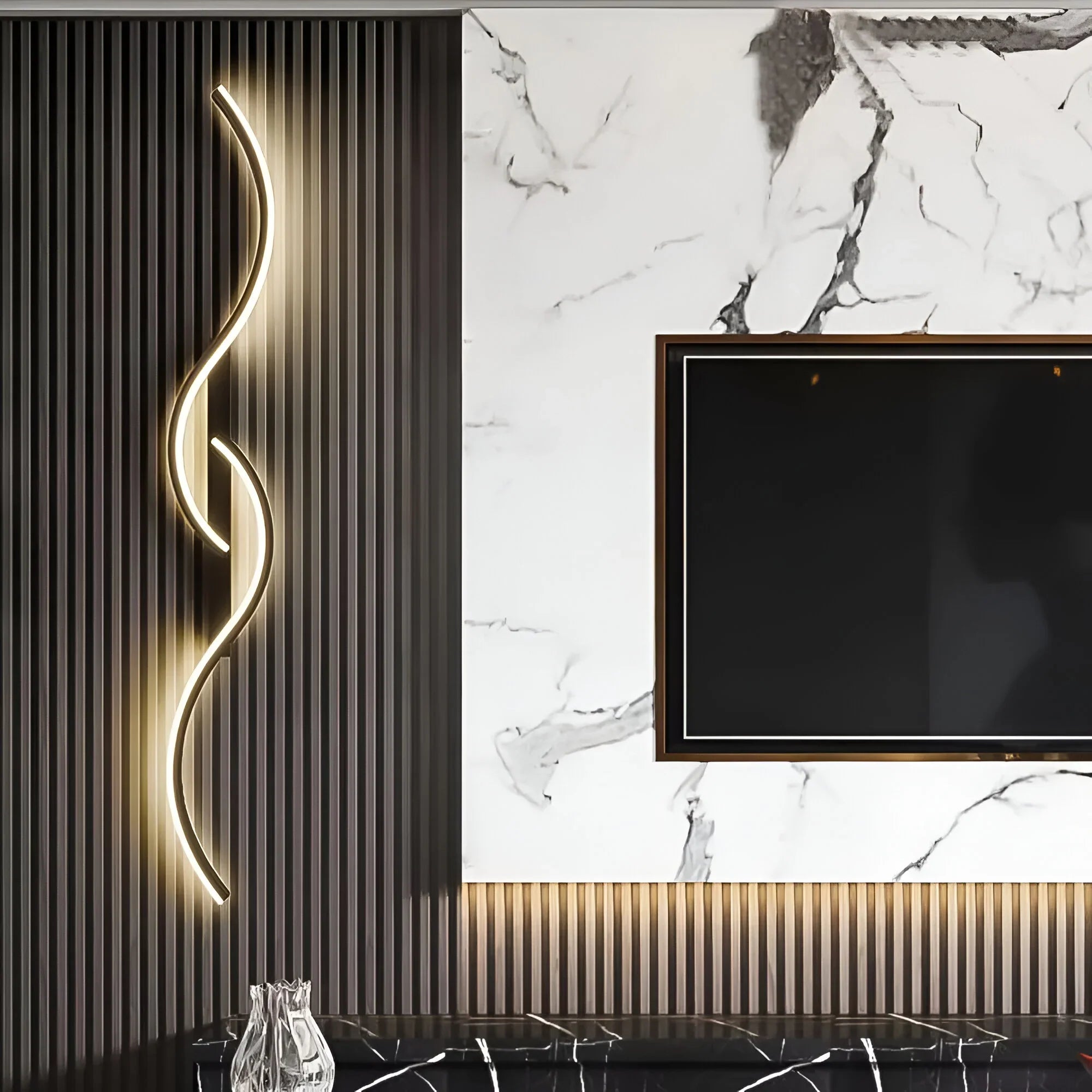 Sleek Arc LED Wall Sconce | Indoor Accent Lighting for Bedroom, Hallway, Living Room & Stairway | Contemporary Linear Design | 24 to 47 Inch | Thomler