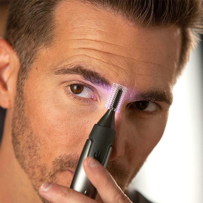 Precision Hair Trimmer with LED Light & Ultra-Thin Titanium Blades for Nose Ear Eyebrow Detailing | Thomler
