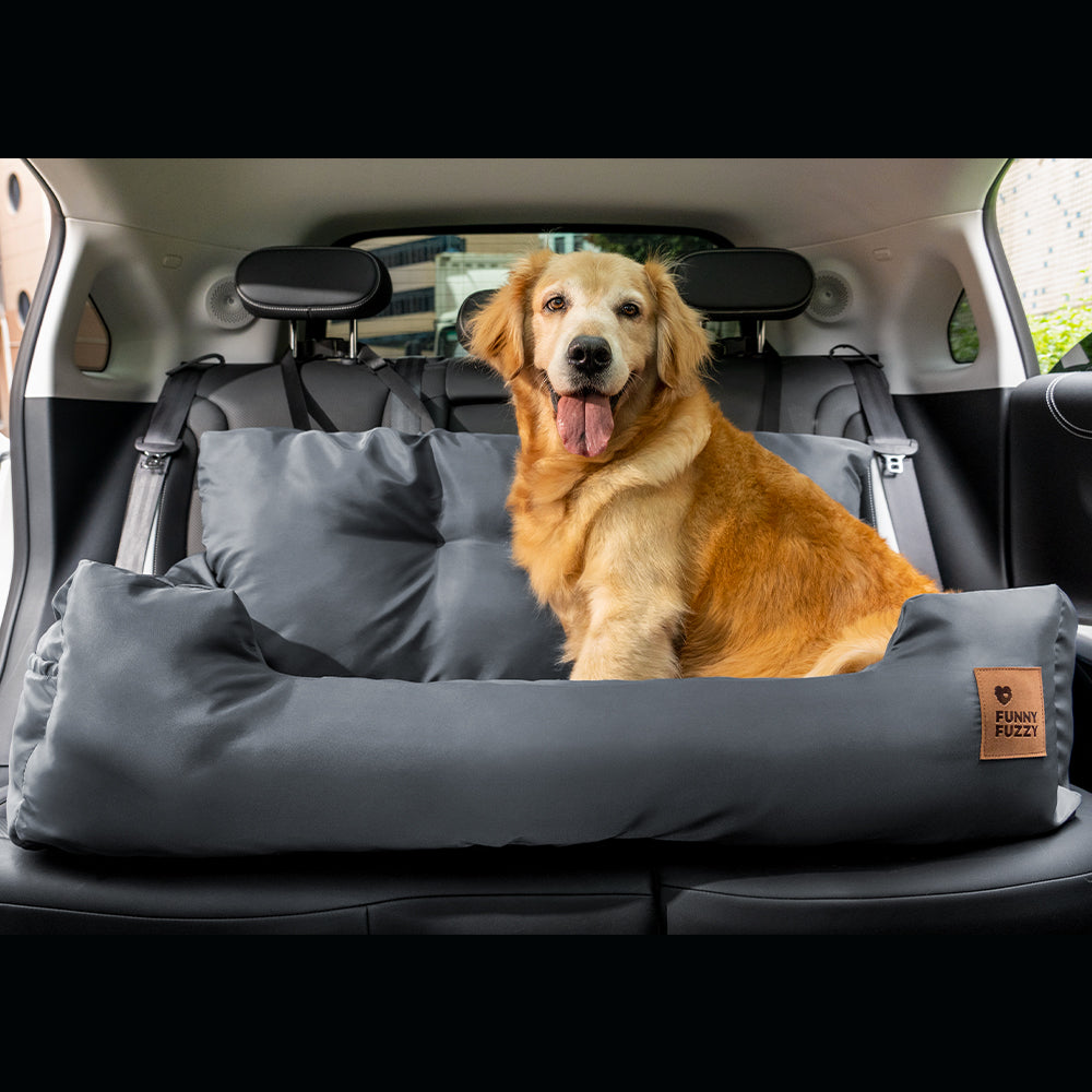 Dog Car Seat Cover for Back Seat – Padded Travel Hammock for Medium & Large Dogs with Safety Tethers & Storage Pockets | Thomler