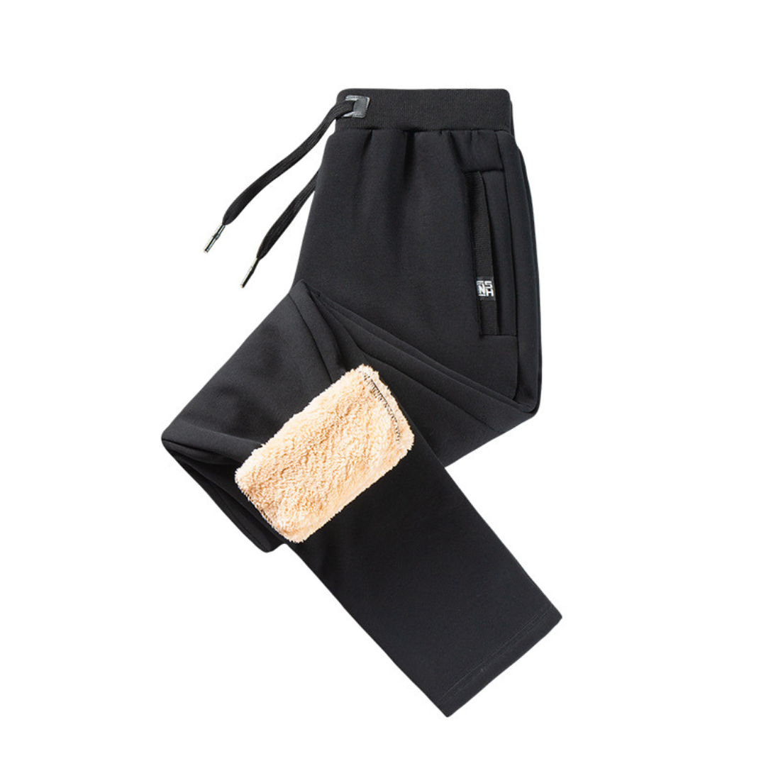 Thermal Fleece-Lined Joggers with Zippered Pockets – Winter Sweatpants for Men | Thomler
