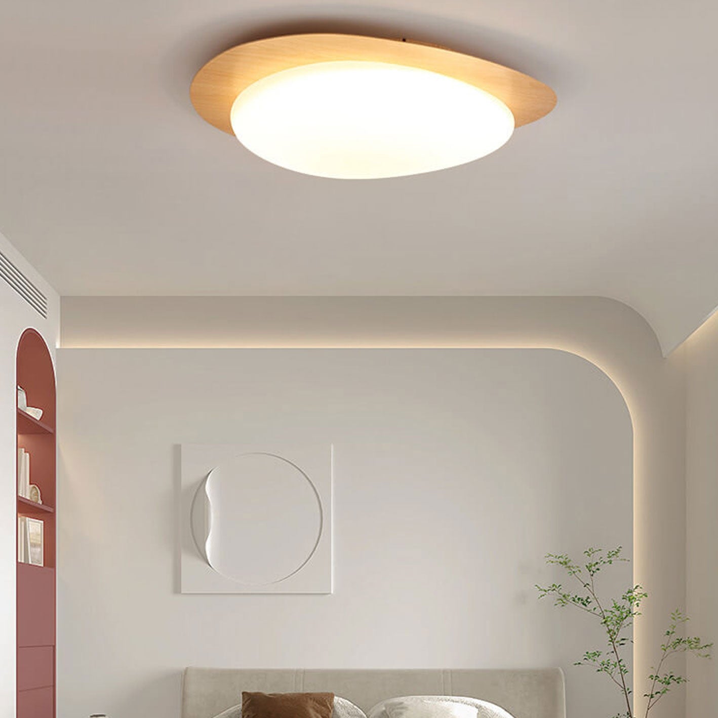 Flush Mount Ceiling Light Iron Acrylic 15.4 in Small Hallway Living Room Bedroom Adjustable LED Lighting | Thomler