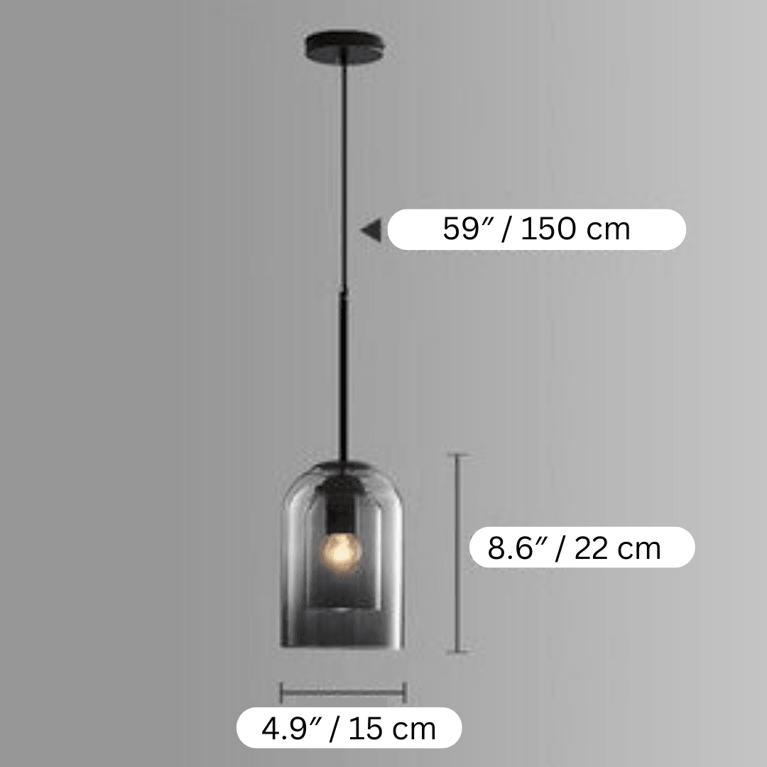 Glass Pendant Light Fixture Gray or Amber for Bedroom Dining Room Kitchen Island Modern Ceiling Lighting | Thomler