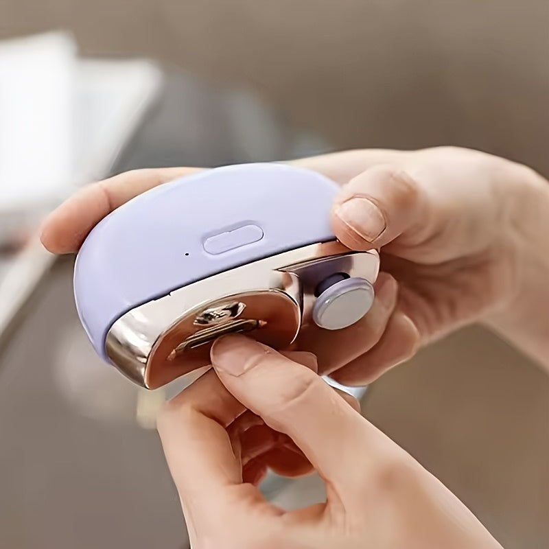 Electric Nail Trimmer with Built-In File – Safe Auto Clipper for Adults & Kids with LED Light & USB Charging | Thomler