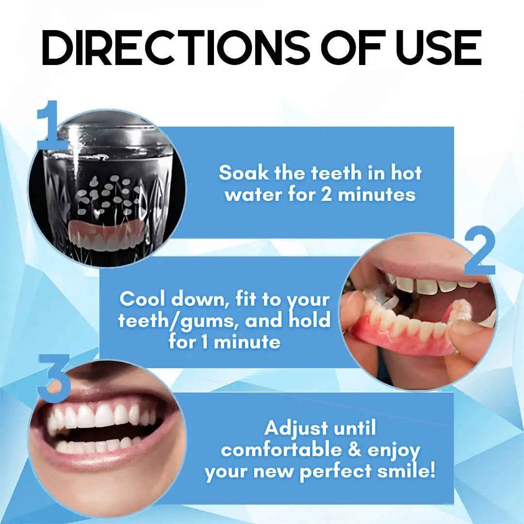 Removable Cosmetic Teeth Veneers for Adults – Instant Smile Enhancer with Silicone Liner, Reusable Snap-On Dental Cover for Natural Look | Thomler