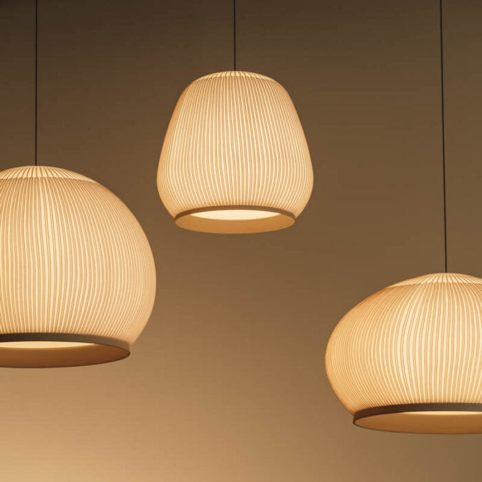 Pendant Light 45.0 cm 17.7" Lycra Beige Dining Room Scandinavian Hanging Ceiling Lamp | Thomler
