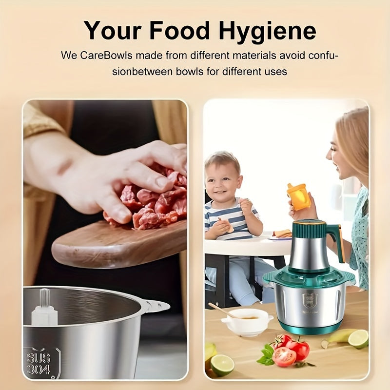 Food Processor Stainless Steel 5.0 L Blue Kitchen Meat Grinder Vegetable Chopper Herb Mincer Salad Cutter | Thomler