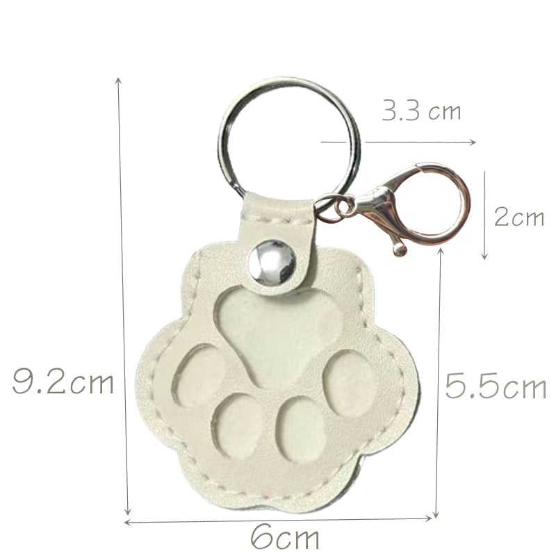 Pet Memorial Keychain with Hidden Keepsake Chamber – Leather Paw Print Charm for Dog & Cat Lovers | Thomler
