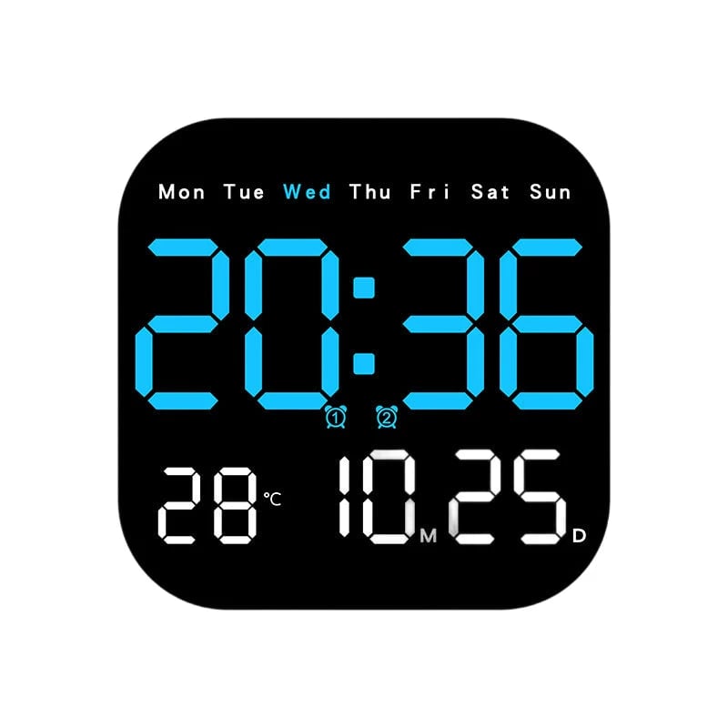 Desktop Alarm Clock with Remote Control, Temperature Display & Adjustable Brightness for Bedroom, Office | Thomler