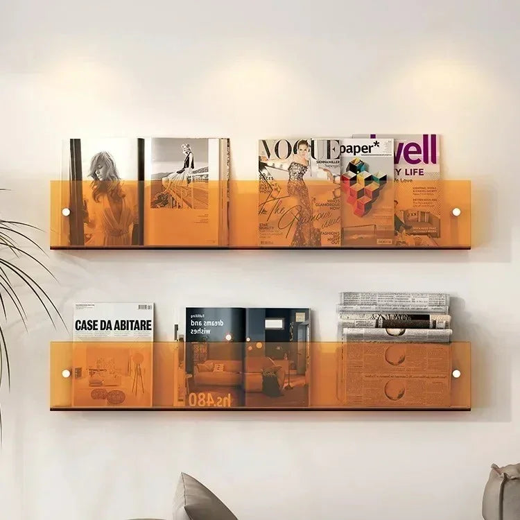 Wall Shelf PVC 80.0 cm 31.5" Floating Magazine Storage Living Room Office Book Display Rack Organiser | Thomler