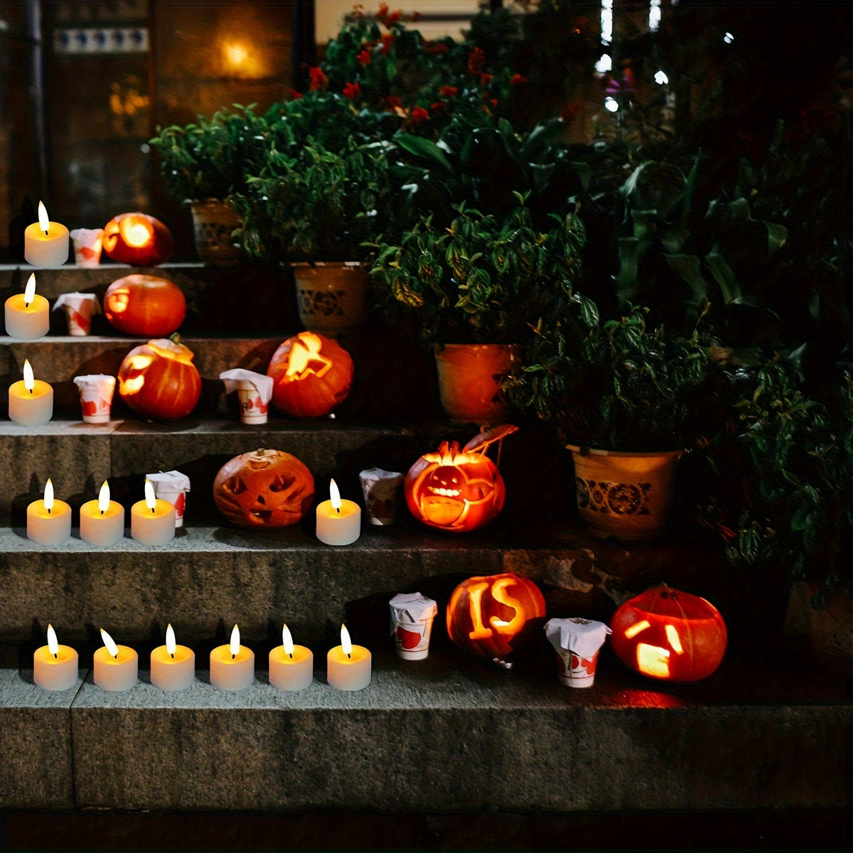 Flickering LED Flameless Tea Lights with Remote Control & Auto-Off Timer for Home Decor | Thomler