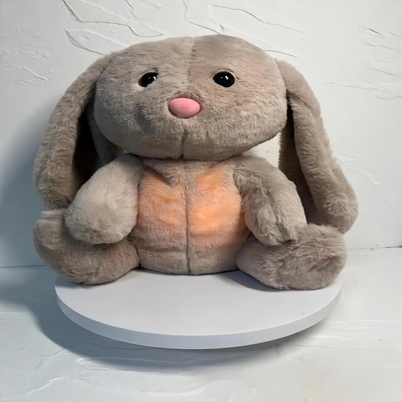 Plush Bunny Soft Fabric Light Up Heartbeat Sleep Comfort Cuddle Toy Relaxation Bedtime Companion For Children Adults | Thomler