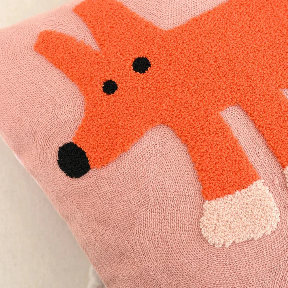 Cushion Cover Polyester Cotton Blend 45.0 cm 17.7 Inch Scandinavian Sofa Bedroom Animal Embroidered Decorative Throw Pillow Case | Thomler