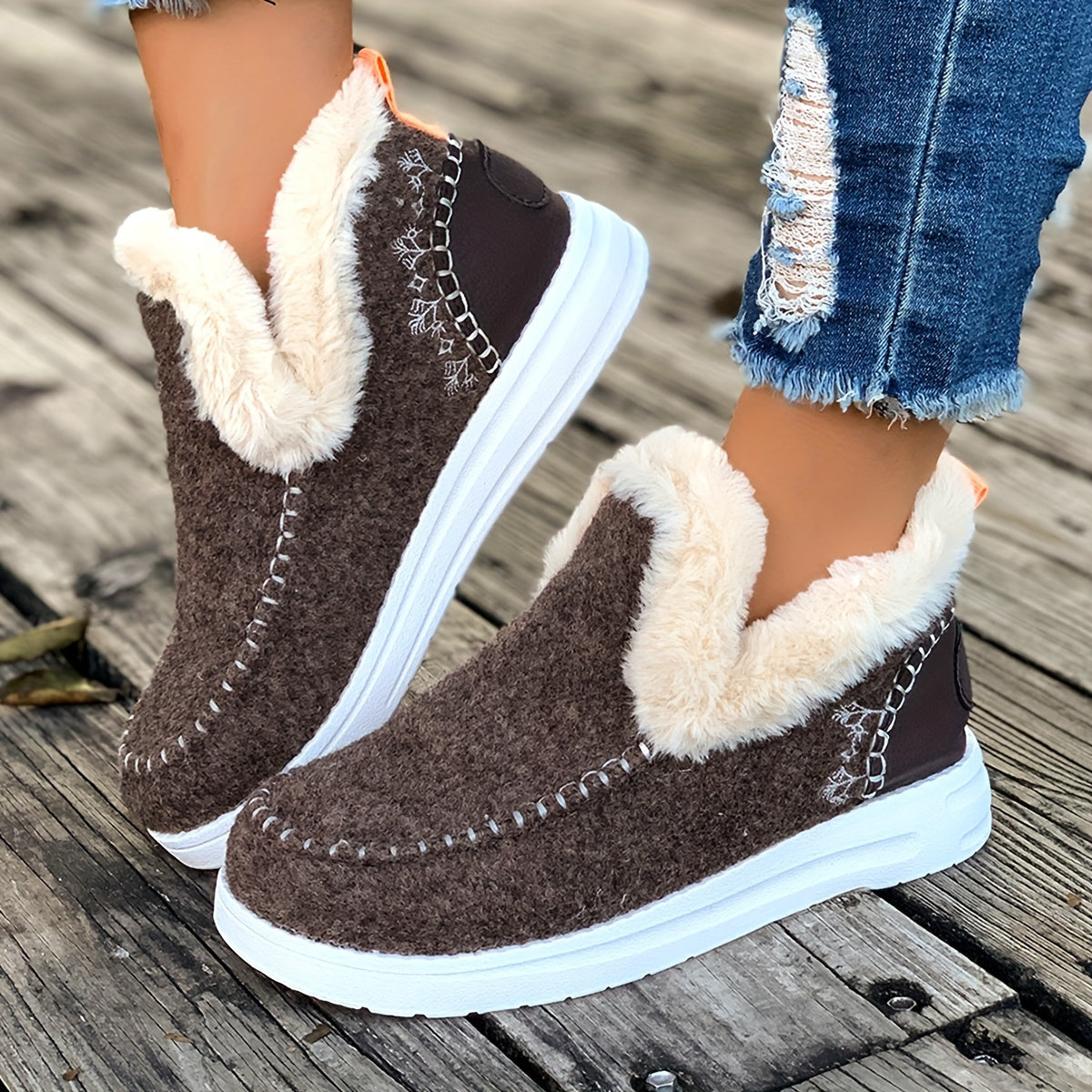 Women's Plush-Lined Slippers – Non-Slip Indoor House Shoes with Cozy Fleece for Winter Warmth & Everyday Comfort at Home | Thomler