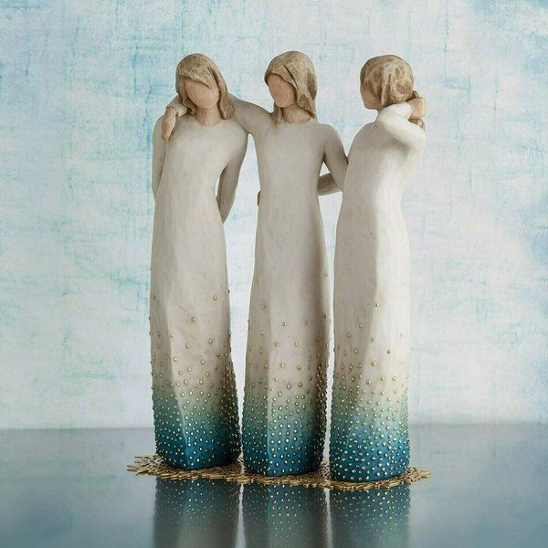 Resin Sister Figurine Statue - Handcrafted Bond of Friendship Decor for Home Shelf Display | Thomler
