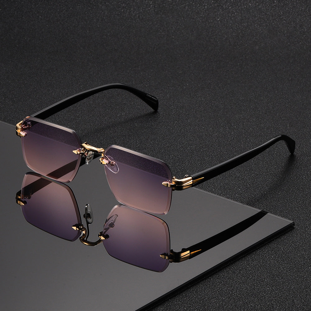 Rimless Square Eyeglasses for Men – Lightweight Metal Frame with Modern Minimalist Style | Thomler