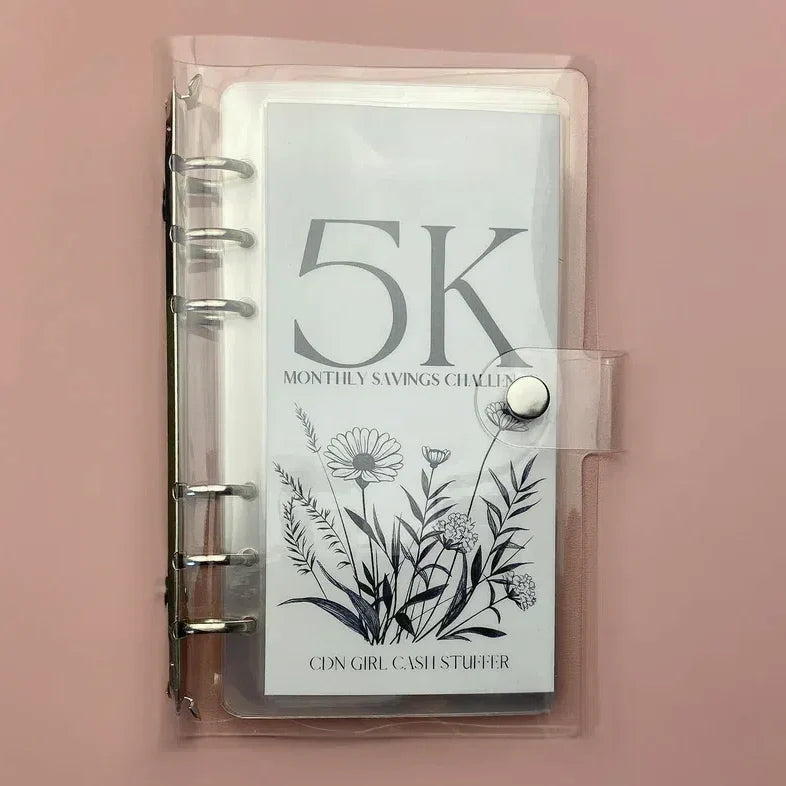 Year-Long Cash Envelope Budget Organizer Binder with Pockets for Monthly Savings Goals Personal Finance Tracker Ring Binder Waterproof | Thomler
