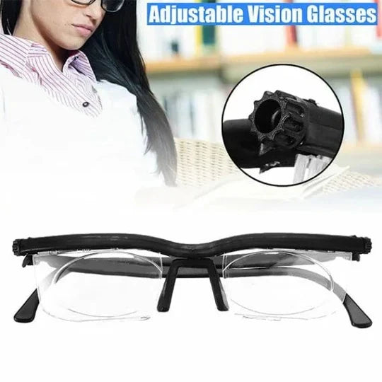 Dial-Adjustable Reading Glasses with Variable Focus Lenses for Near and Far Vision Clarity | Thomler