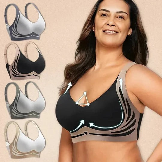 Wireless Lift Bra with Wide Straps – Wire-Free Support and Smoothing U-Back Design for Full Coverage | Thomler