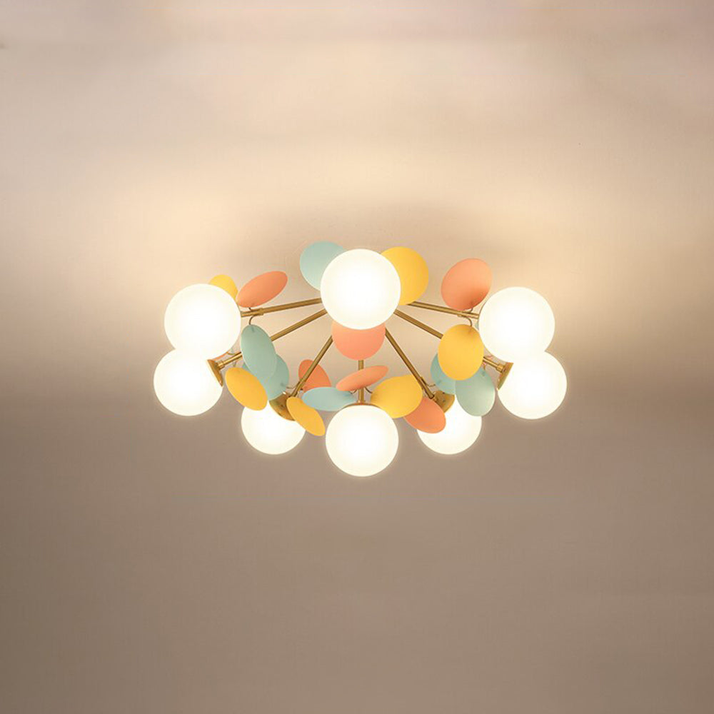 Modern Glass Acrylic Flower Branch LED Chandelier with Color Changing Light for Dining Room & Living Space | Thomler