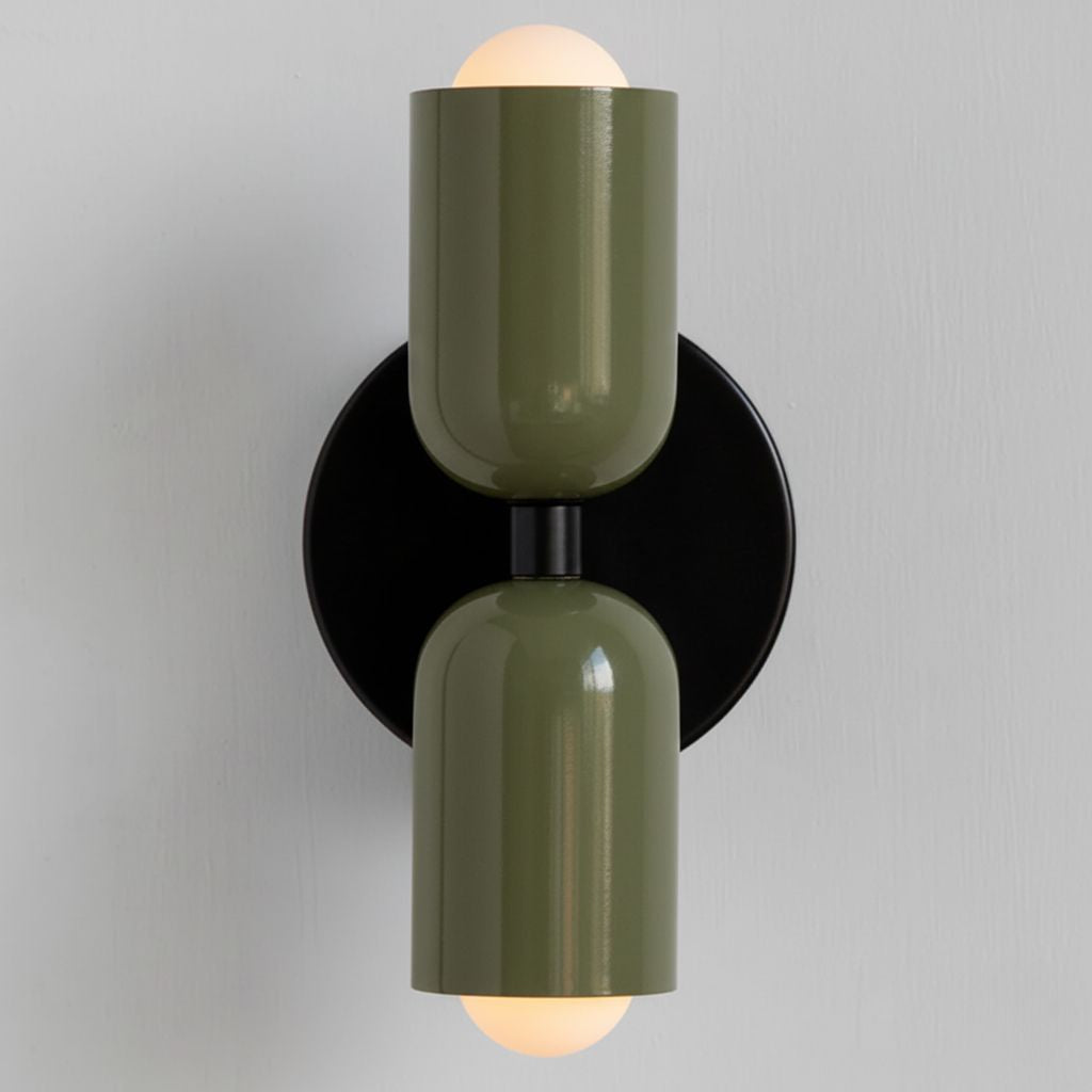 Two-Tone Glass Wall Sconce with Dual Light Uplight Downlight for Bedroom Living Room Hallway Modern Minimalist Home Accent Lighting | Thomler