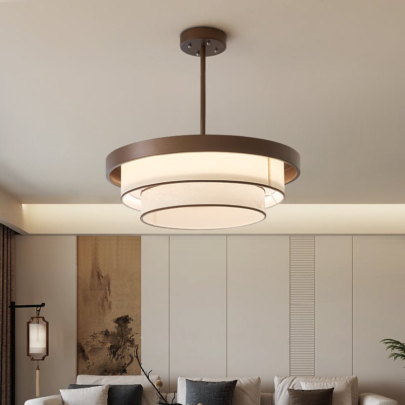 Layered Fabric Ring Pendant Light – Modern Hanging Ceiling Fixture for Dining Room & Entryway | Thomler