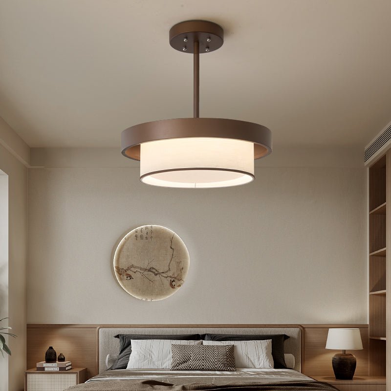 Layered Fabric Ring Pendant Light – Modern Hanging Ceiling Fixture for Dining Room & Entryway | Thomler