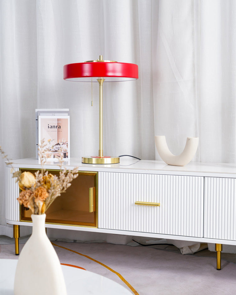 Table Lamp Brass 10W 13.8 in x 16.5 in Bedroom Living Room Study Vintage Midcentury Style Lighting | Thomler