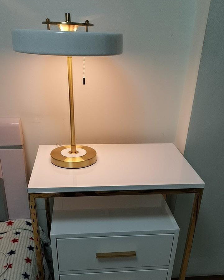 Table Lamp Brass 10W 13.8 in x 16.5 in Bedroom Living Room Study Vintage Midcentury Style Lighting | Thomler