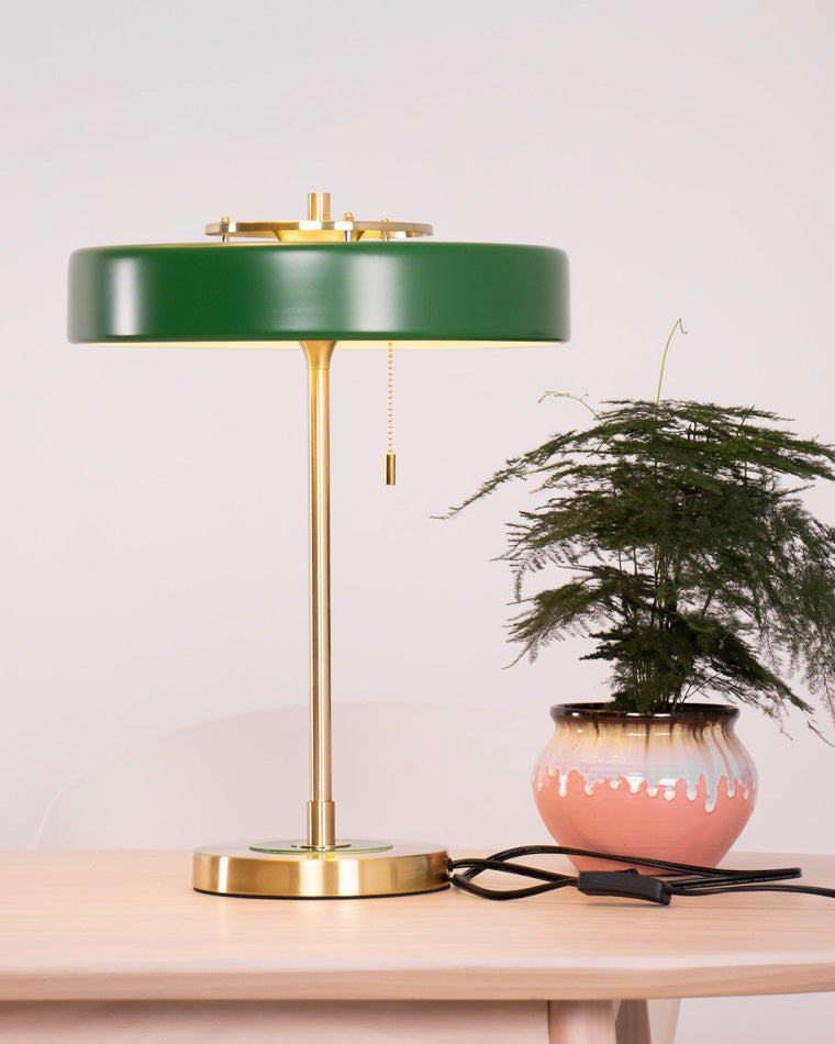 Table Lamp Brass 10W 13.8 in x 16.5 in Bedroom Living Room Study Vintage Midcentury Style Lighting | Thomler