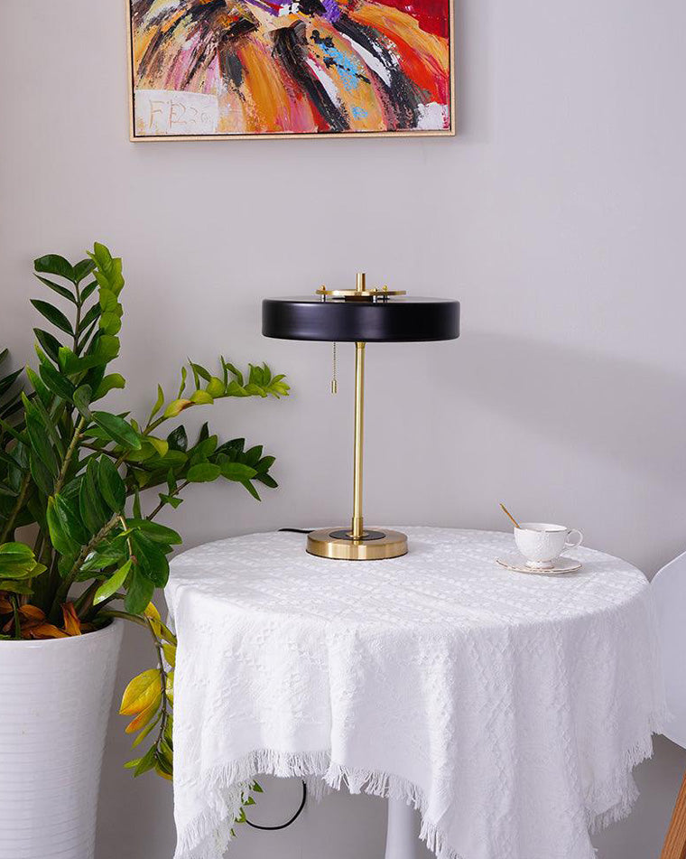 Table Lamp Brass 10W 13.8 in x 16.5 in Bedroom Living Room Study Vintage Midcentury Style Lighting | Thomler