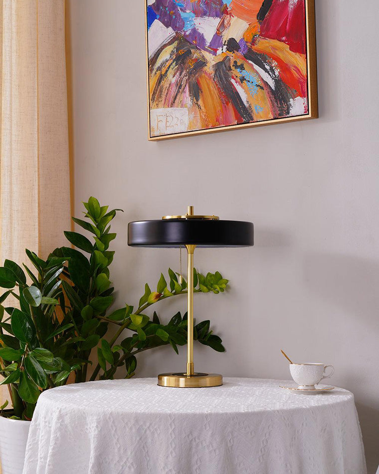 Table Lamp Brass 10W 13.8 in x 16.5 in Bedroom Living Room Study Vintage Midcentury Style Lighting | Thomler