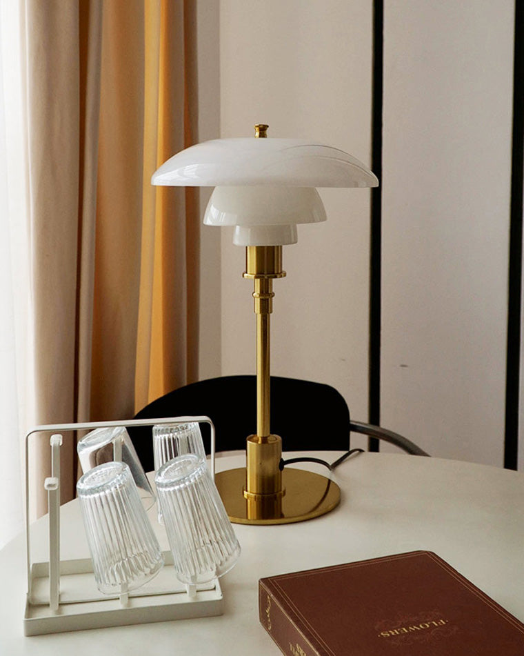 Table Lamp Glass 19 in Desk Bedroom Study 5W Warm Cool White Light | Thomler