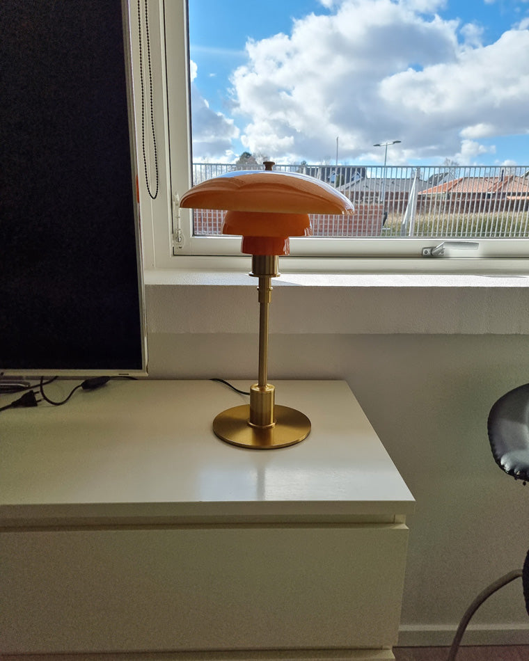 Table Lamp Glass 19 in Desk Bedroom Study 5W Warm Cool White Light | Thomler