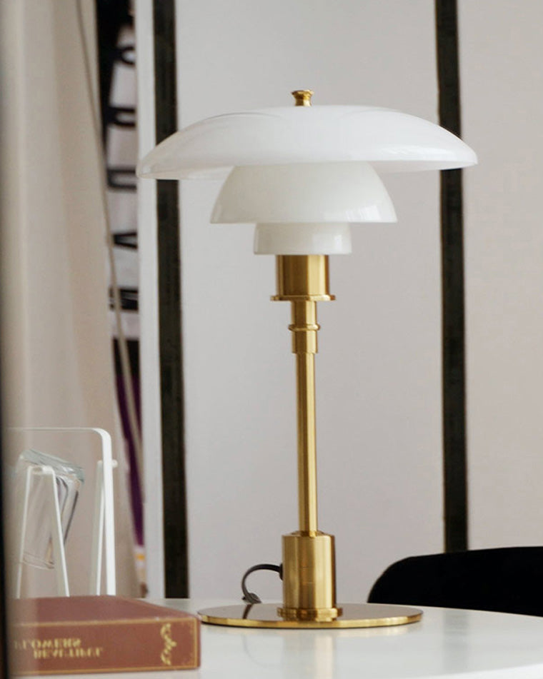 Table Lamp Glass 19 in Desk Bedroom Study 5W Warm Cool White Light | Thomler