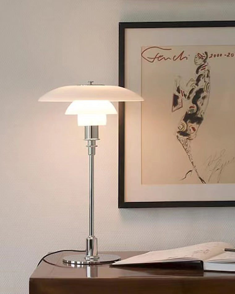 Table Lamp Glass 19 in Desk Bedroom Study 5W Warm Cool White Light | Thomler