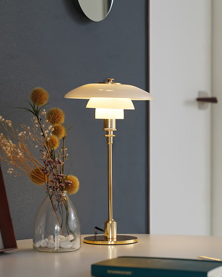 Table Lamp Glass 19 in Desk Bedroom Study 5W Warm Cool White Light | Thomler