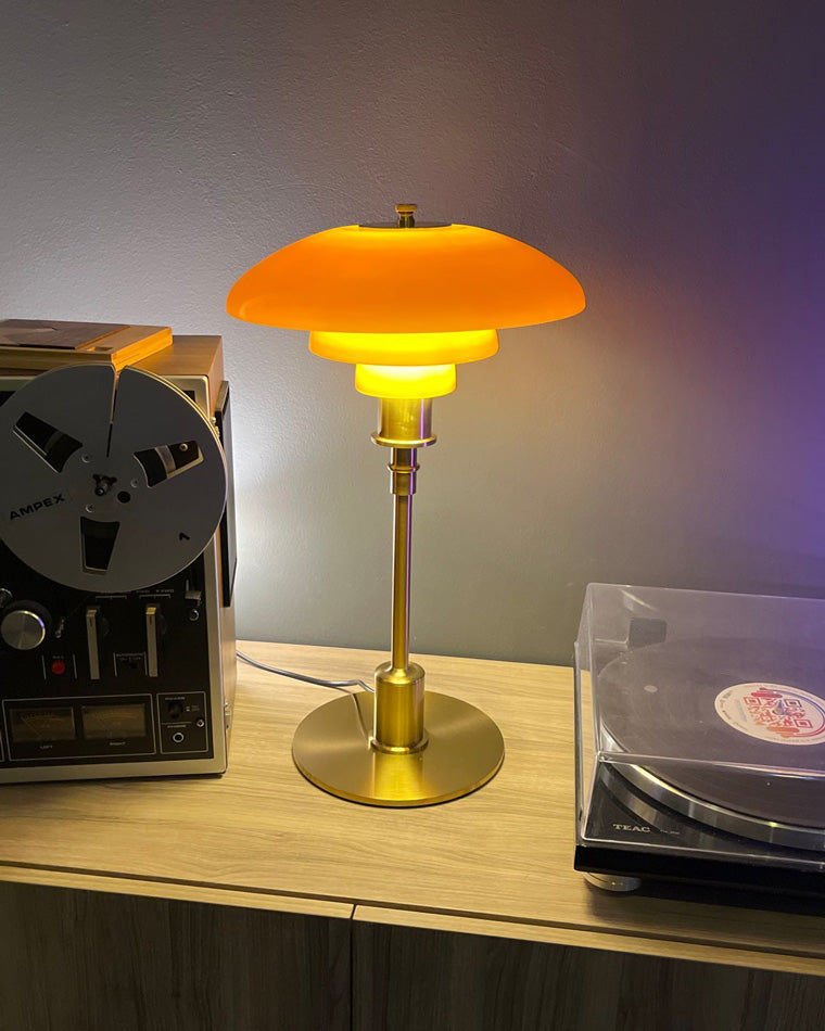 Table Lamp Glass 19 in Desk Bedroom Study 5W Warm Cool White Light | Thomler