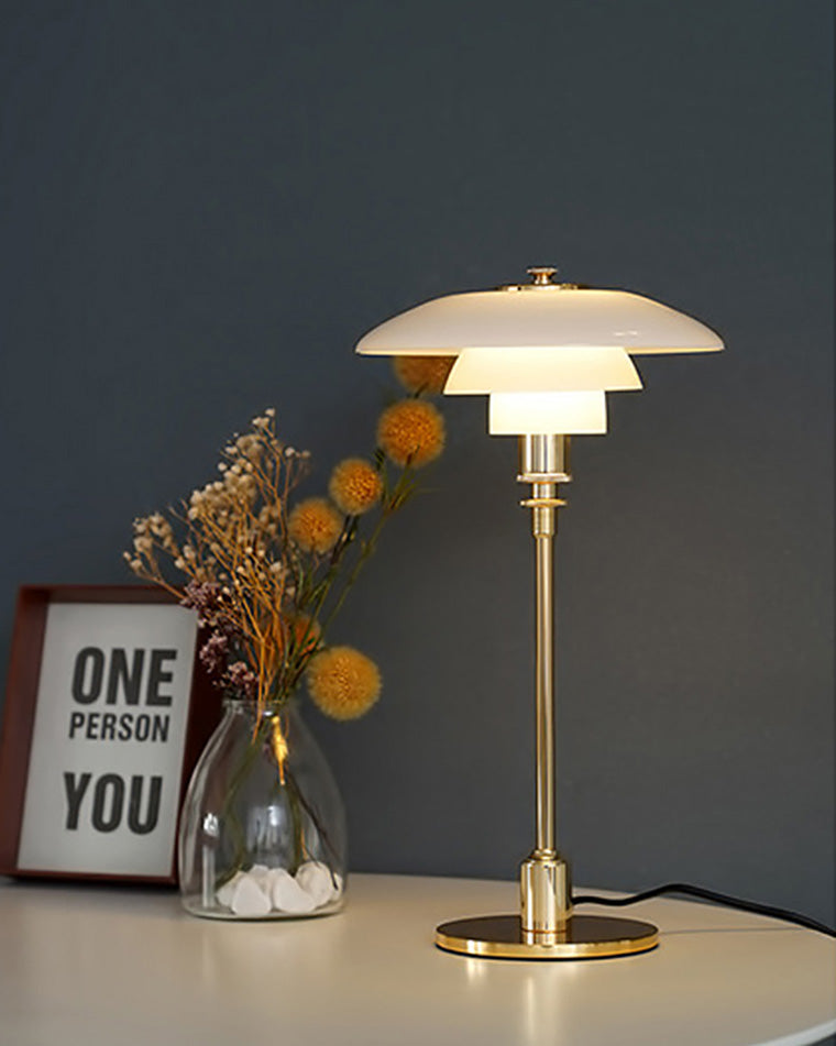 Table Lamp Glass 19 in Desk Bedroom Study 5W Warm Cool White Light | Thomler