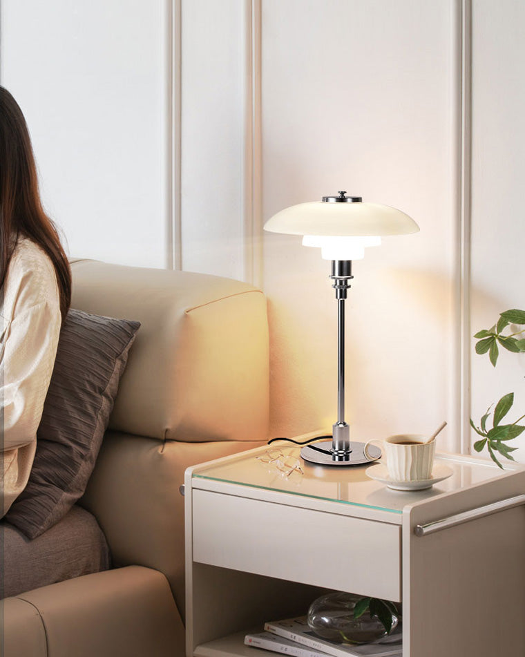 Table Lamp Glass 19 in Desk Bedroom Study 5W Warm Cool White Light | Thomler