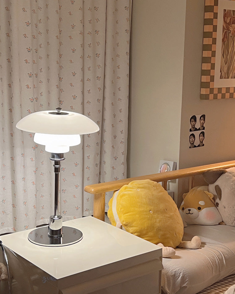 Table Lamp Glass 19 in Desk Bedroom Study 5W Warm Cool White Light | Thomler