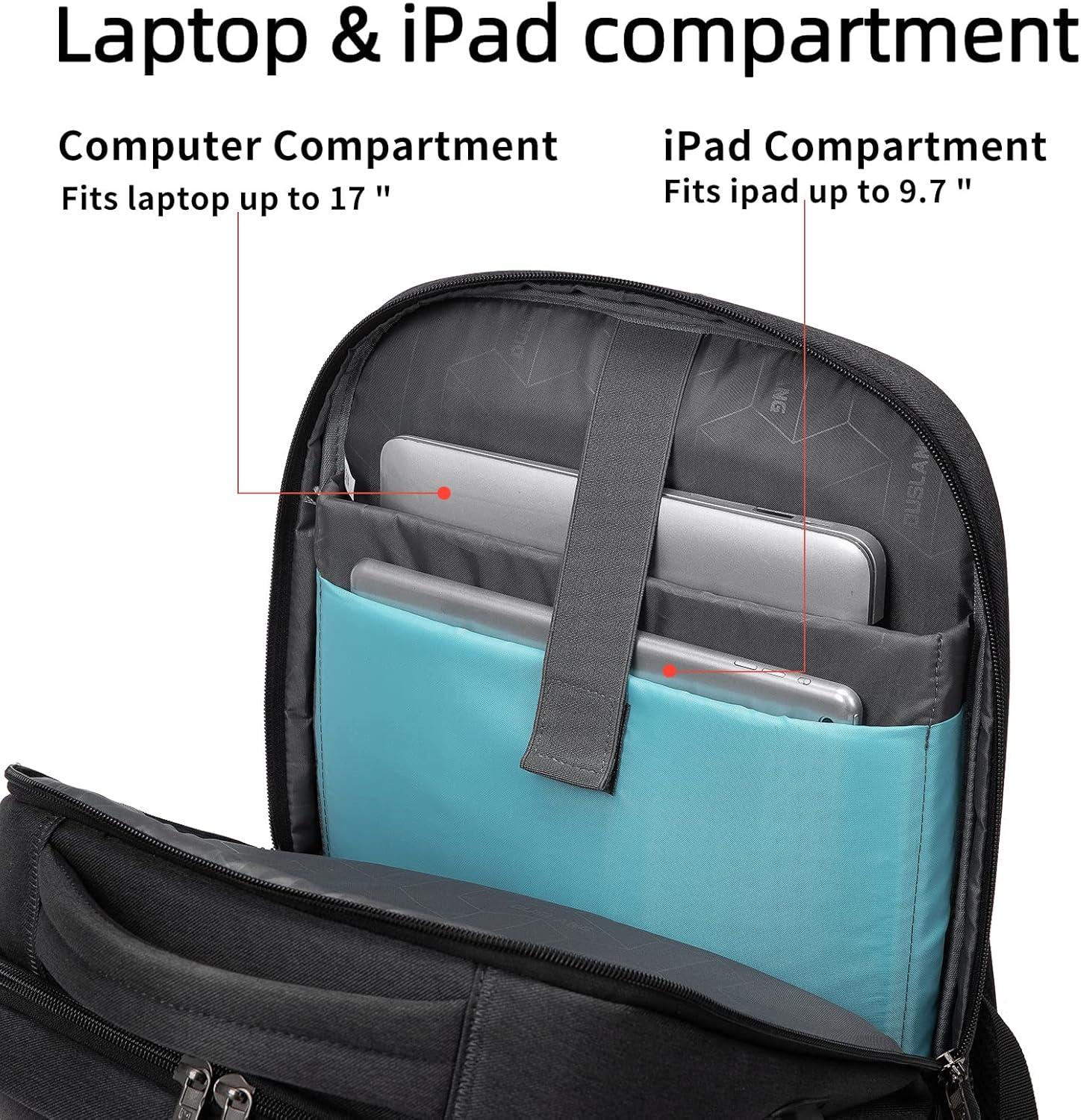 Travel Backpack with USB Charging Port for Laptops up to 17 Inches | Water-Resistant Daypack with Anti-Theft Pocket for Business Work School | Thomler
