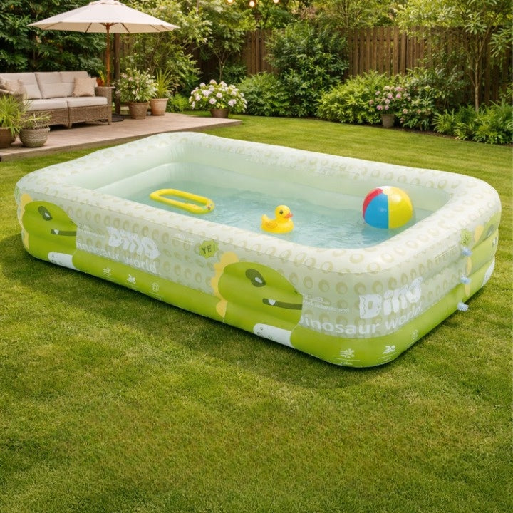 Inflatable Dinosaur Kids Pool 59 or 83 Inch – Outdoor Backyard Splash Pad for Toddlers Children Summer Water Play Patio Deck | Thomler