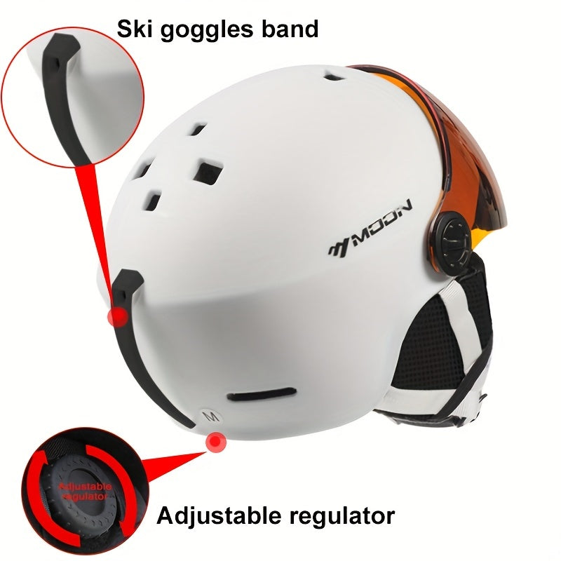 Ski Helmet PC EPS Adjustable Fit Black Winter Sports Snowboarding Protective Visor Outdoor Safety Gear | Thomler