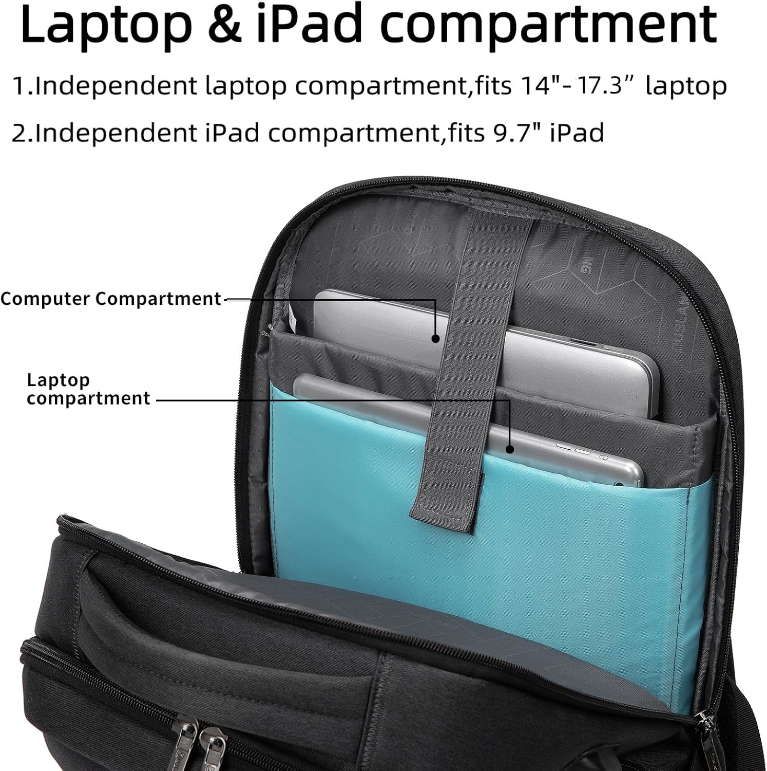 Travel Backpack with USB Charging Port for Laptops up to 17 Inches | Water-Resistant Daypack with Anti-Theft Pocket for Business Work School | Thomler