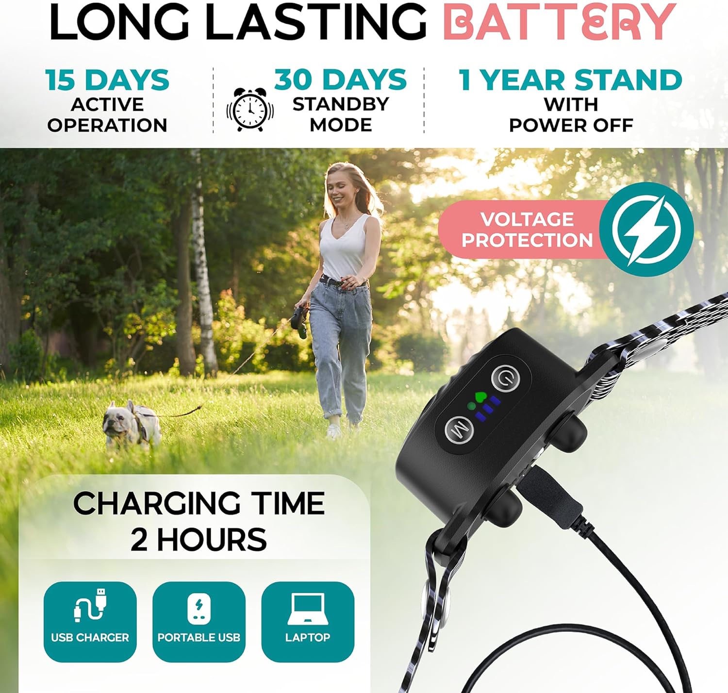 Humane Bark Control Collar for Small Dogs | 4 Vibration Levels & Sound Mode | IP87 Waterproof | Adjustable 6-20 in Neck | Safe Puppy | Thomler