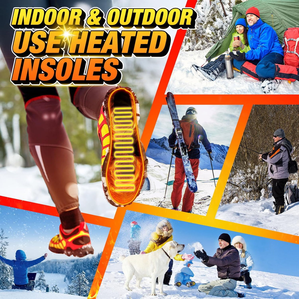 Wireless Rechargeable Heated Insoles with Remote Control for Winter Warmth & Cold Weather Comfort in Boots, Sneakers & Outdoor Footwear | Thomler