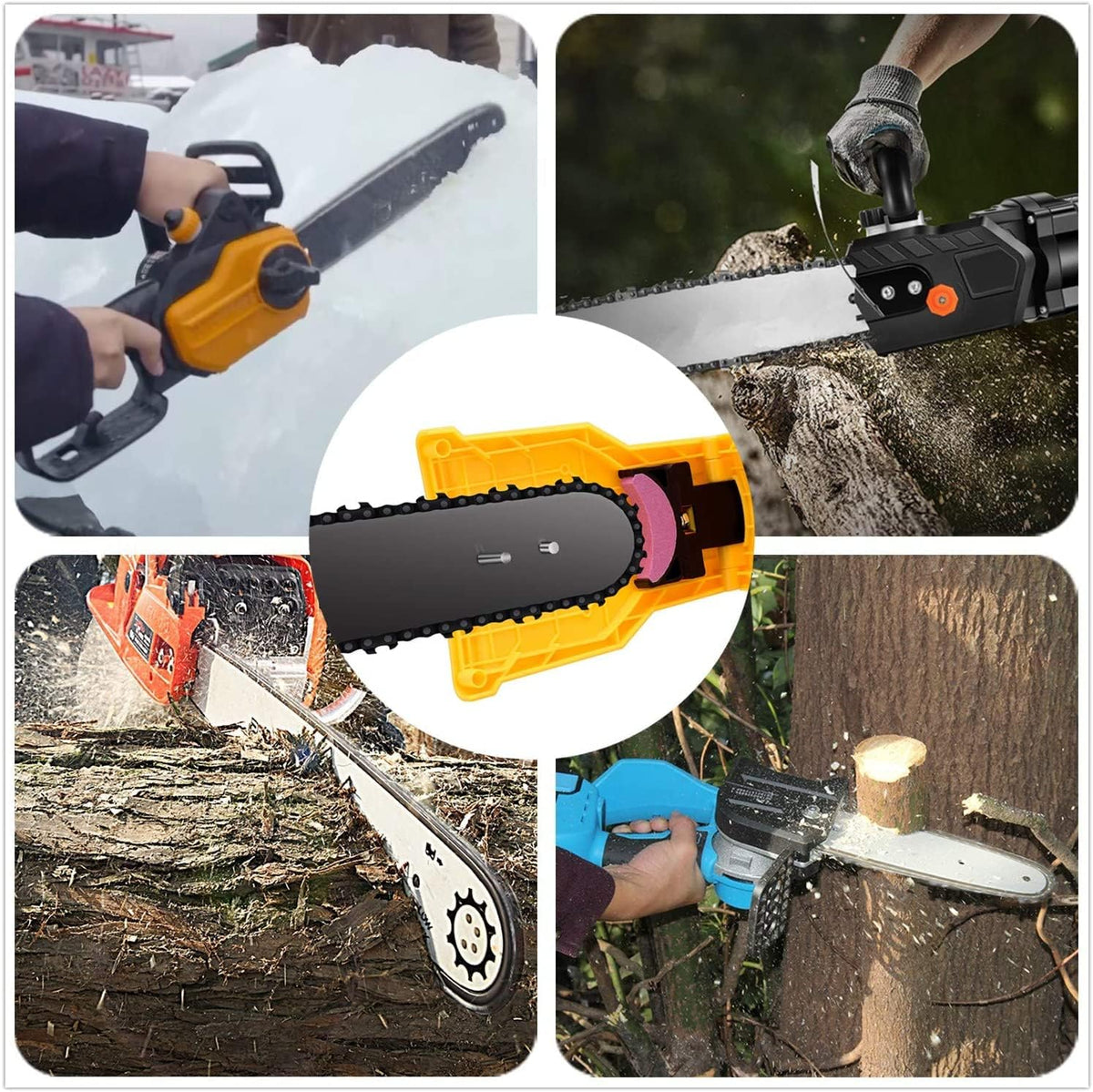 Portable Chainsaw Sharpening Tool with Stone Attachment for 14-20 Inch Bars Quick Blade Honing Kit for Outdoor Woodcutting Cordless Saw | Thomler